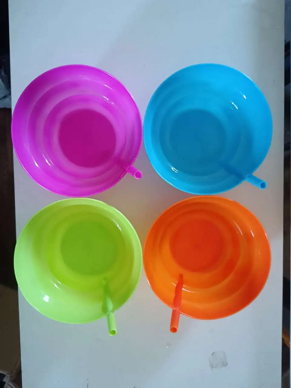 4PCS Cereal Bowls with Straws for Kids  20 Ounce BPA-Free Plastic Reusable Bowls with Built-In Straws for Children