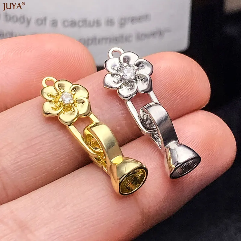 JUYA Luxury Zirconia Hooks Connector High Quality Copper Clasps Fastener For DIY Needlework Pearls Jewelry Making Accessories