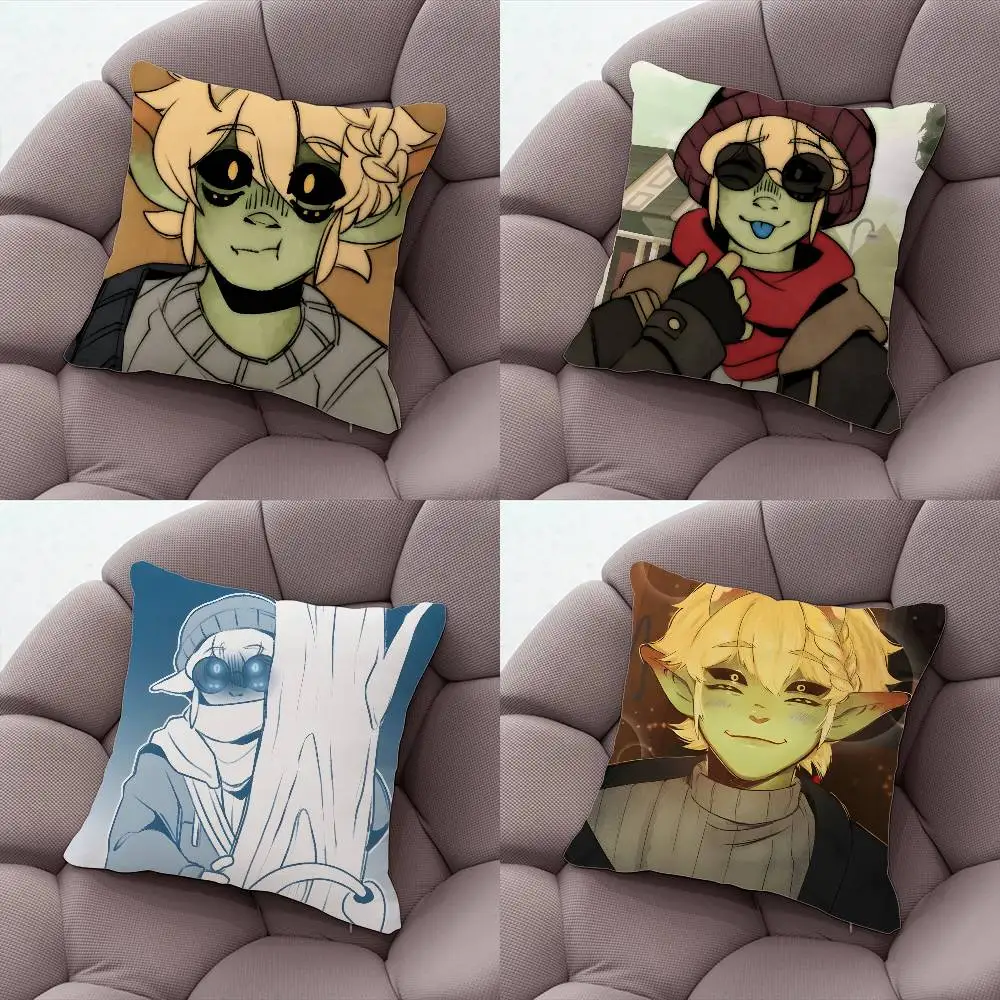 

Mychael M-Mushroom Oasis Pillow Case Plush Fabric Soft Pillowcase Double Sided Print Cushion Cover Household Gifts