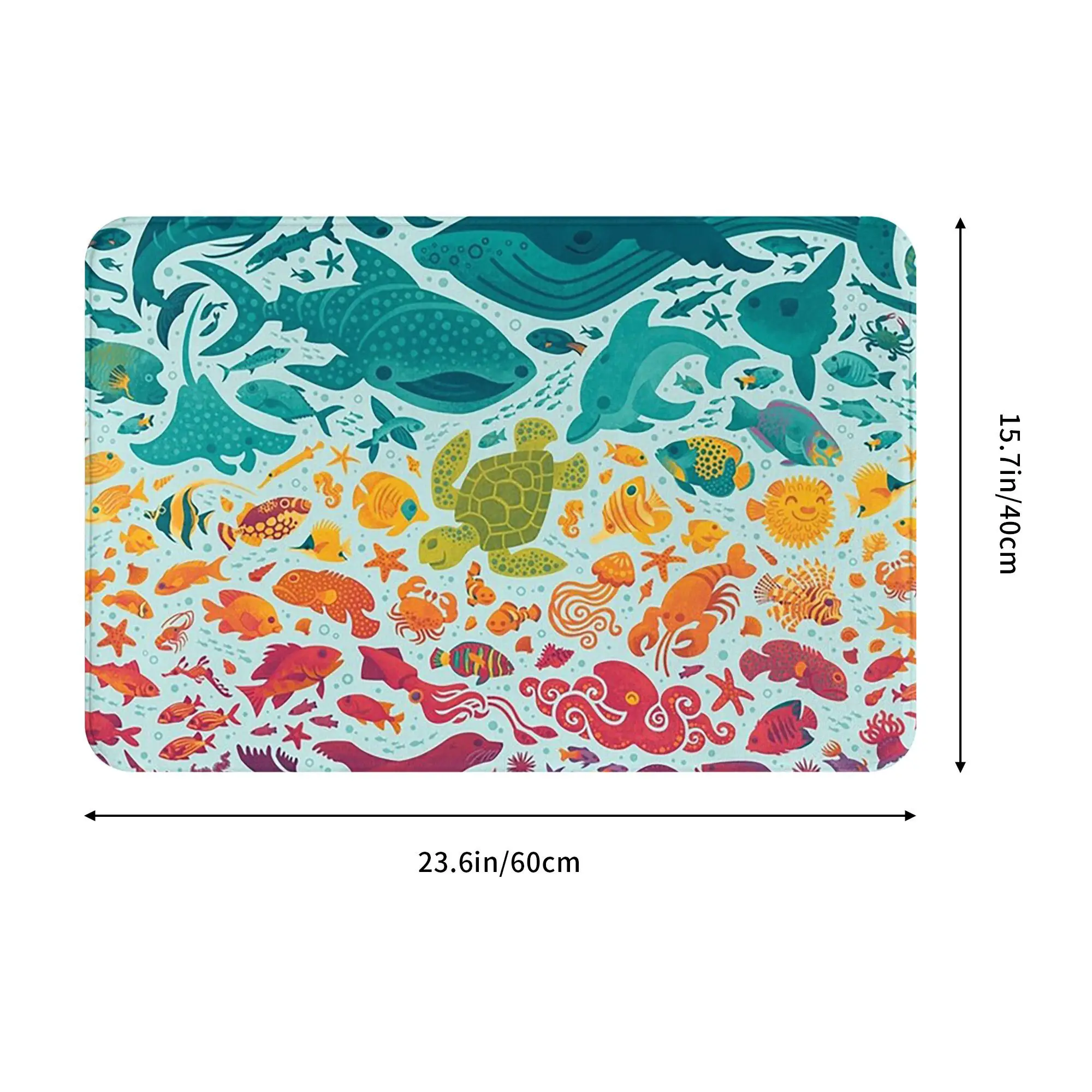 Aquatic Spectrum 2  light blue Non-slip Doormat Floor Mat Dust-proo Carpet Rug for Kitchen Entrance Home Bedroom Footpad Mats