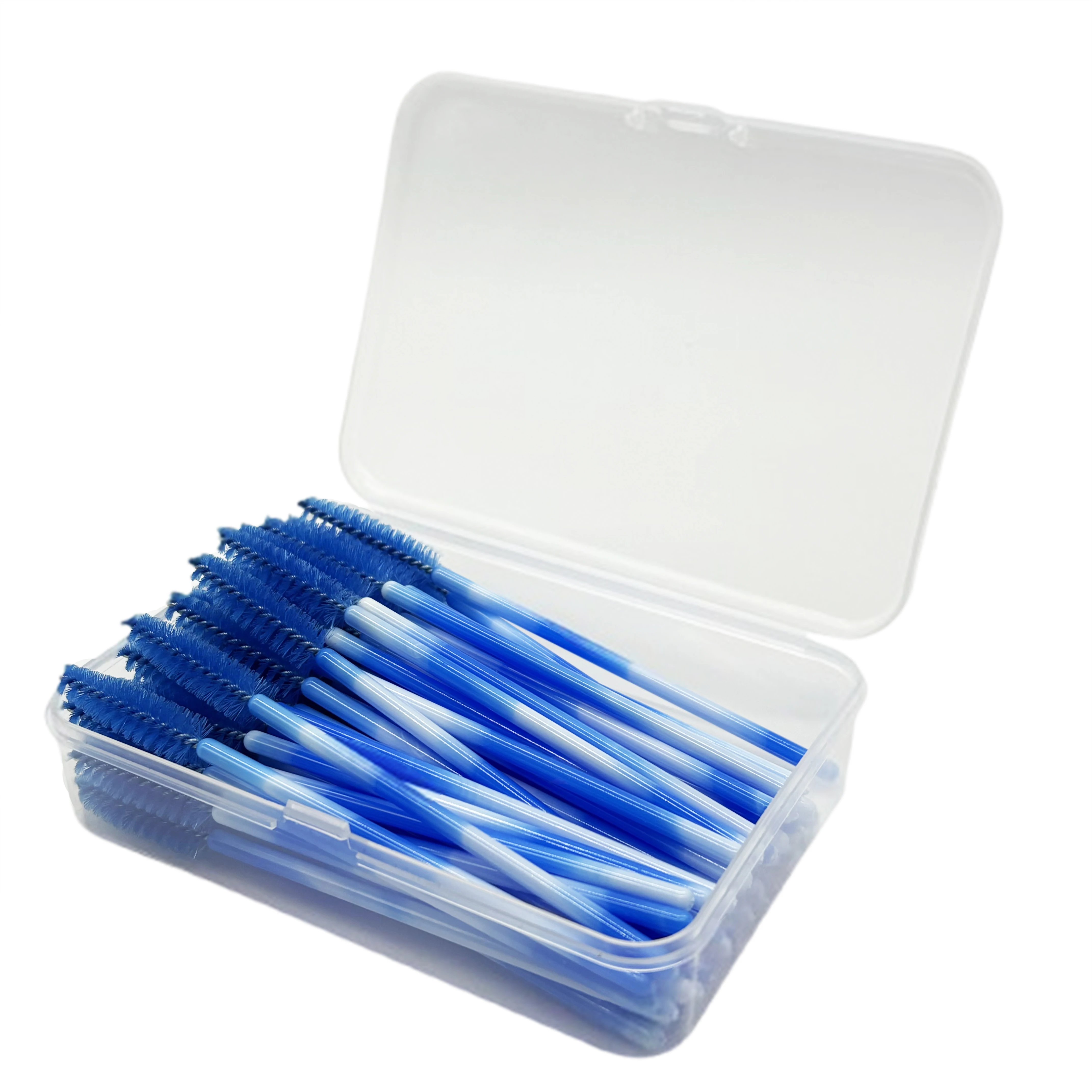 صندوق شفاف 50 قطعة فرشاة للمكياج رمش الحاجب فرش مشط المتاح عصا الماسكارا الرموش تمديد لوازم