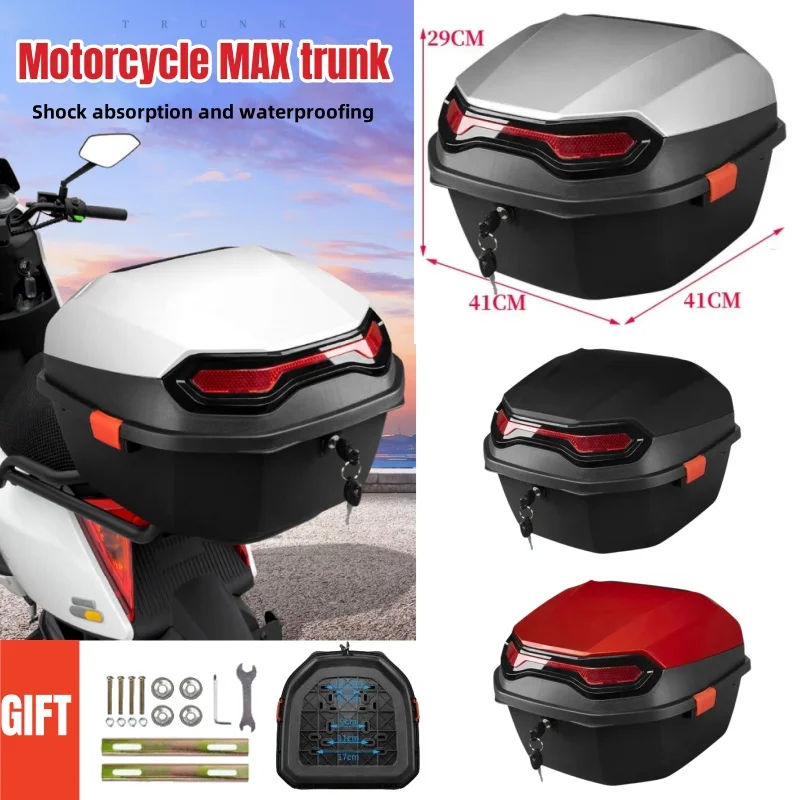 

30L Motorcycle Luggage Tail Box ABS Scooter Motor Trunk Helmet Organizer Case Electric Motorcycle Rear Box Shockproof