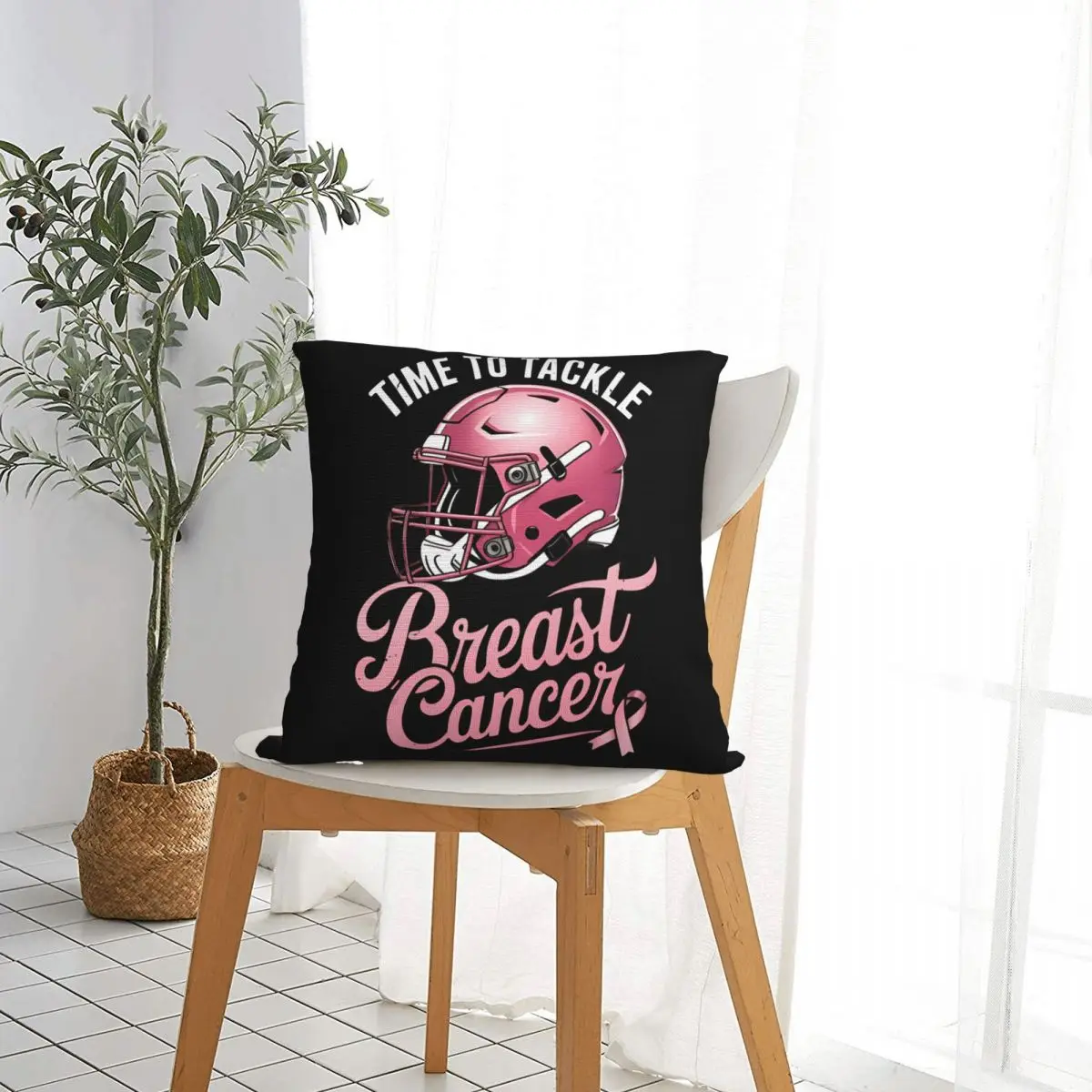 Tackle Breast Cancer Football Pink Breast Cancer Awareness Pillowcases Bed Car Cushion Cover Cute Home Decoration Pillowcase