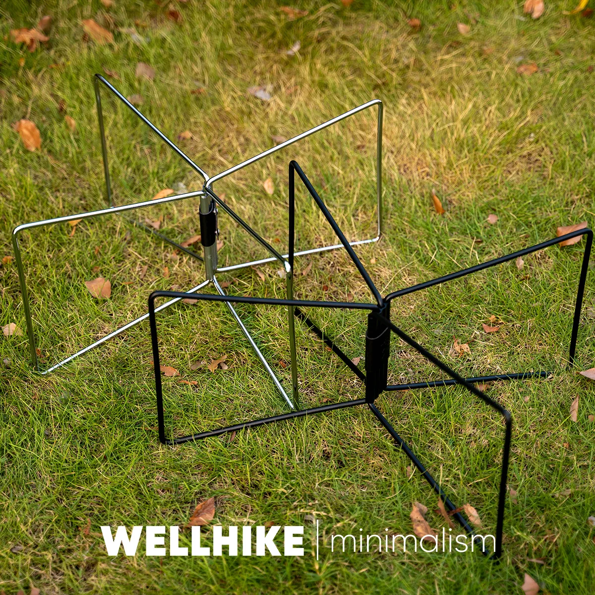 حامل تخييم قابل للطي في الهواء الطلق، رف تخزين محمول للنزهات الخارجية #2