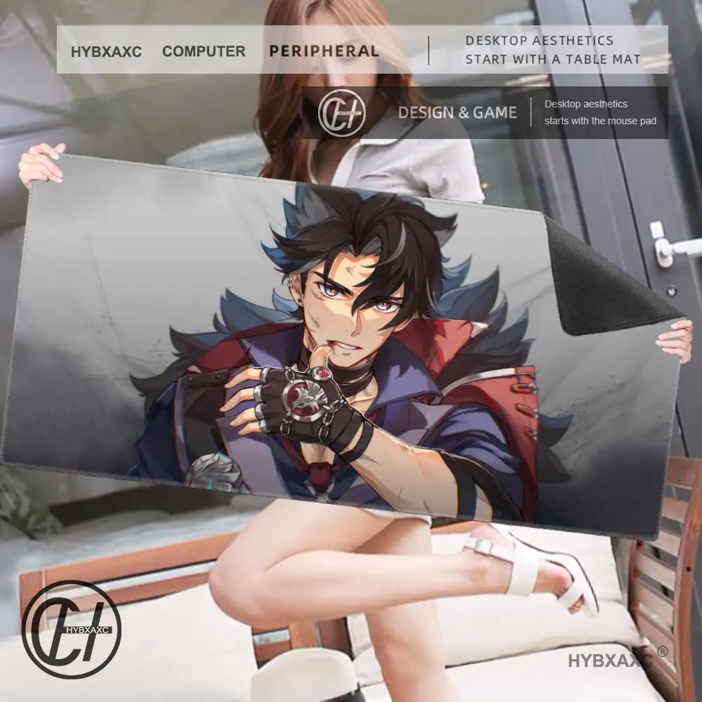 Hot Game Genshin Impact Mouse Mat HD Printing Wriothesley Desk Mat With Lock Edge Gaming Accessories Prime XXL Keyboard Pad