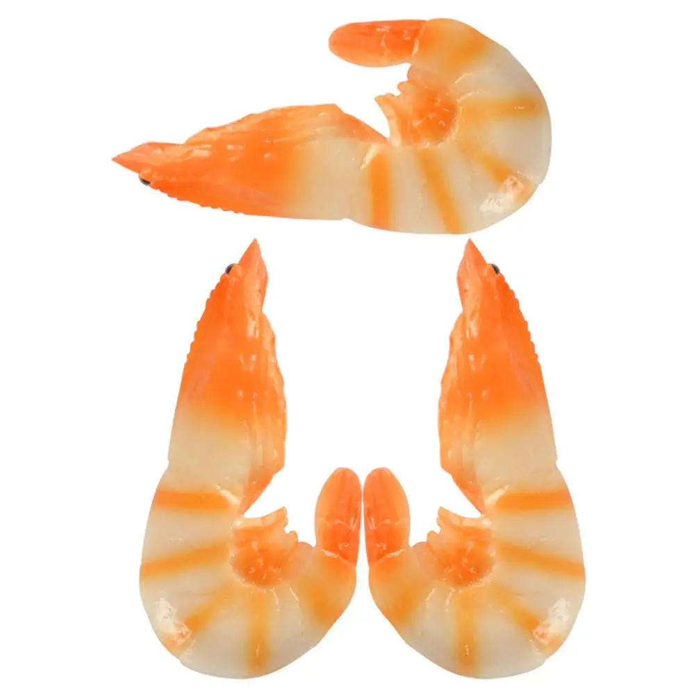

3 Pcs Model Decoration Models Food Props Simulated Model Artificial Shrimp Decoration Shrimp Kitchen Props PVC Lifelike