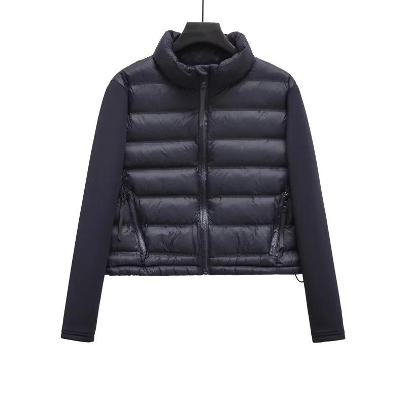 ETJ 2025 Damen Herbst- und Winter-Freizeitjacke, Kurze Sportjacke für Outdoor-Aktivitäten, Leichte, Warme, Gesteppte Jacke mit Kontrastärmeln – Detail 21