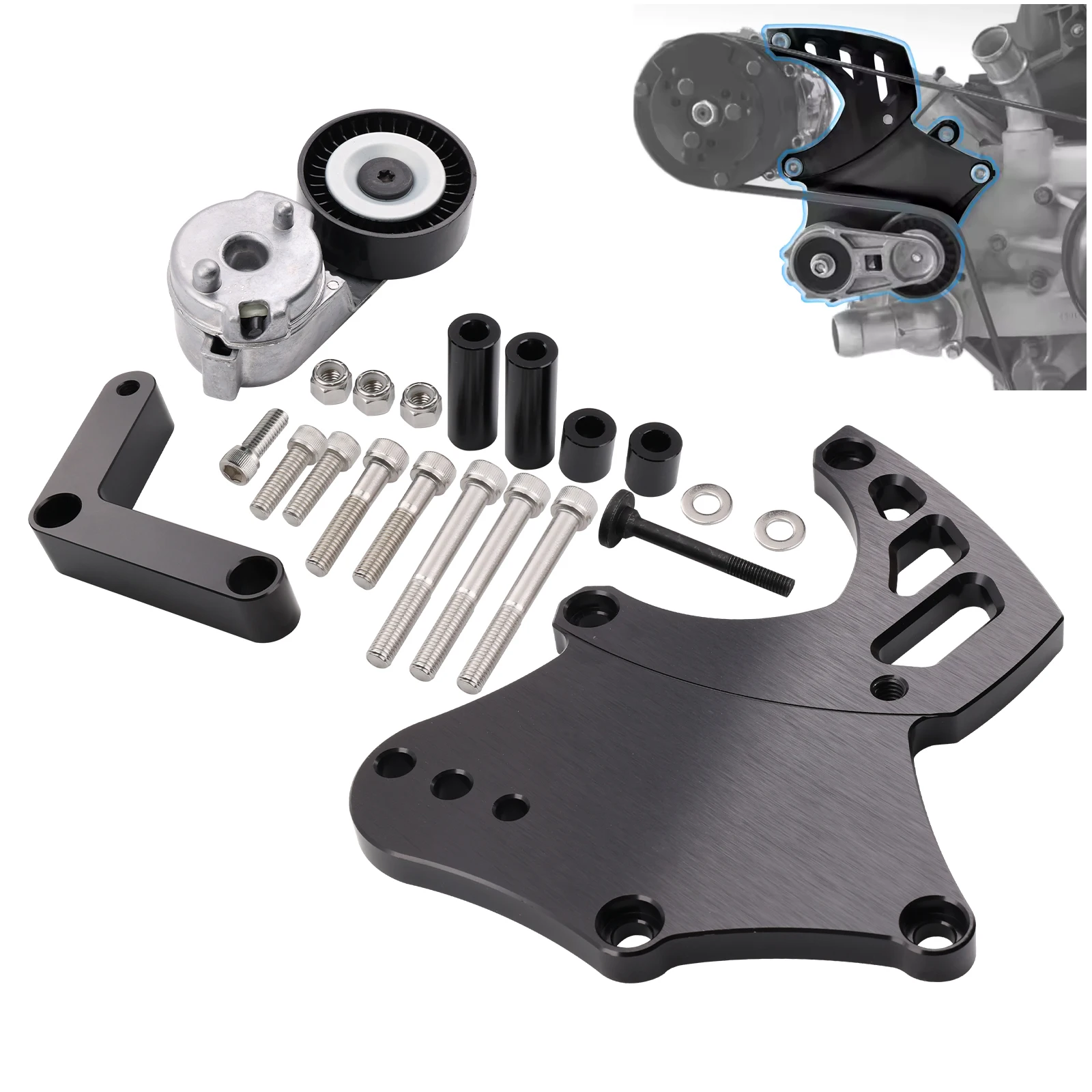 

A/C Compressor Bracket Kit with Tensioner For Chevrolet GMC SUV Truck 4.8-6.2L Engines - LS Sanden 508