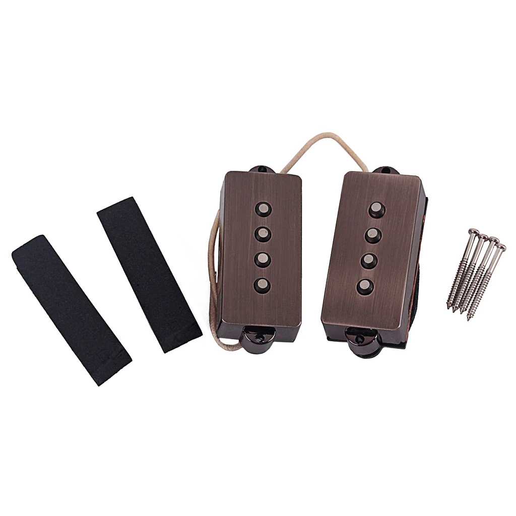 Alnico 8  Bass Pickup Open Coil - Alnico V Poles Vintage Tone High Output for 4 String P Bass Replacement Black Humbucker