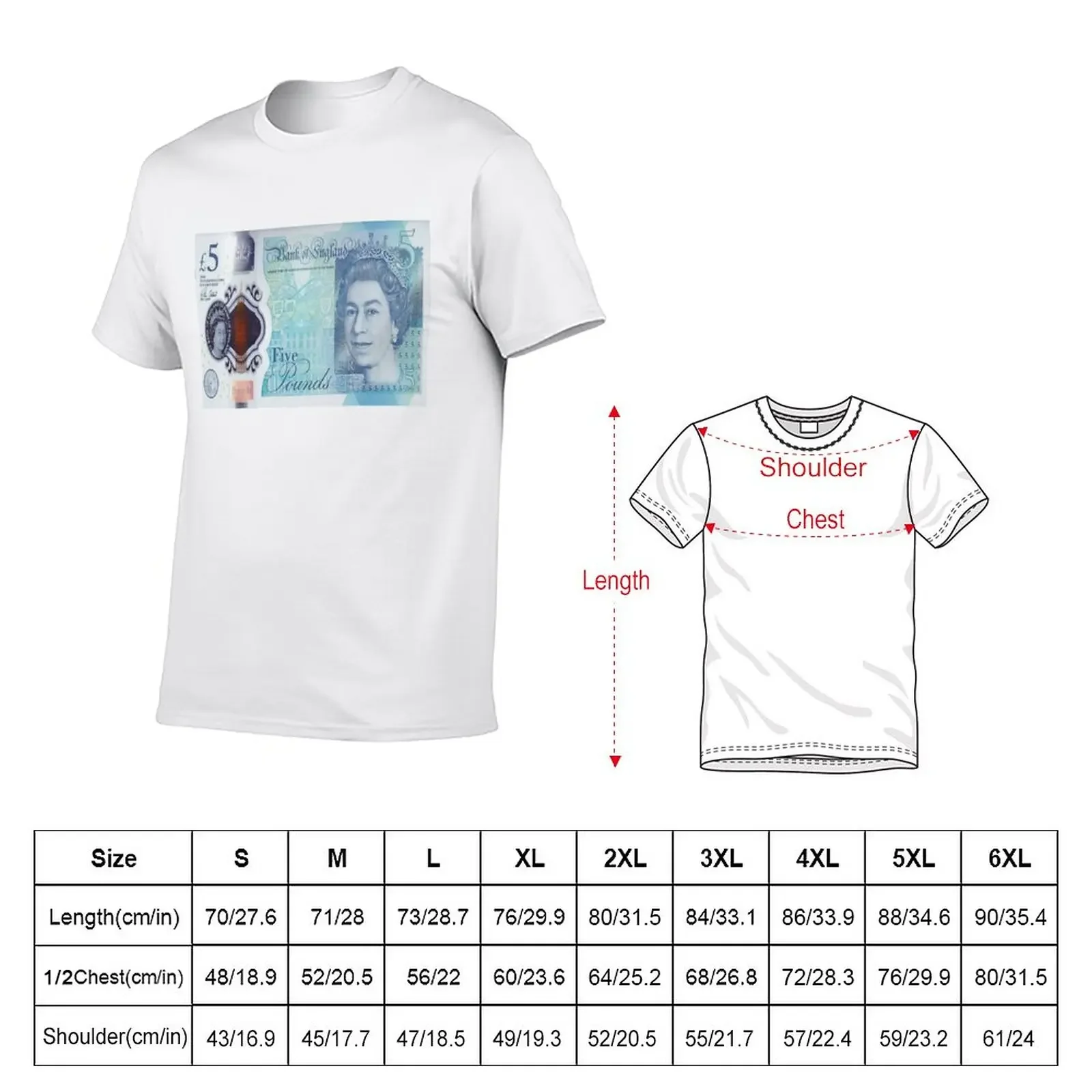 5 Dollar British Pound Bank Note Currency Bill Cash T-Shirt vintage customs design your own men t shirt