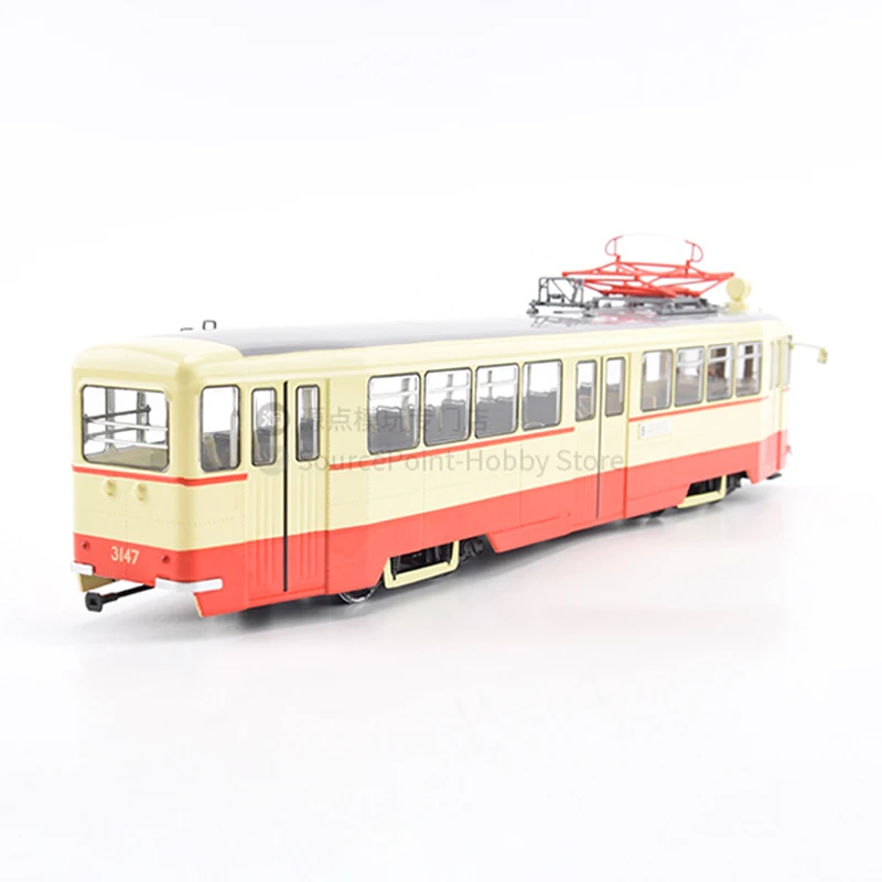 1:43 Scale Diecast Alloy Russian LM-49 Tram Bus Toys Cars Model SSM4075 Nostalgia Classics Adult Souvenir Gifts Static Display