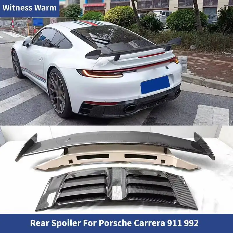 Aile arrière en fibre de carbone sèche forgée pour Porsche, kit de carrosserie de voiture, Spomicrophone, 911, 992, Carrera, 256