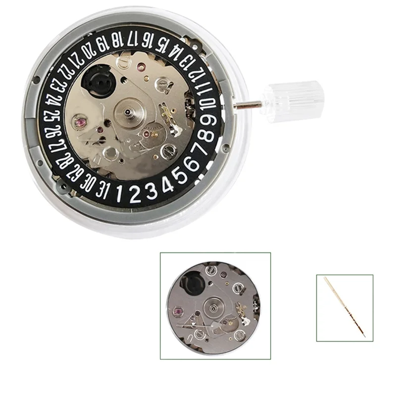 NH35/NH35A Movement 6-Digit Black Single Calendar Three-Needle High-Precision Automatic Mechanical Movement Replacement