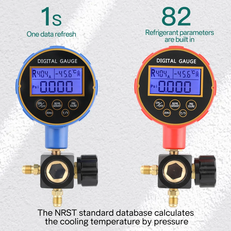 HOWHI ZK-660L/H Digital Display Electronic LCD Air Conditioner Refrigerant Pressure Gauge Set