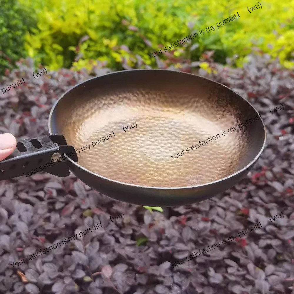 Storm stove exclusive outdoor frying pan, uncoated hand-hammered non-stick pan, pure titanium