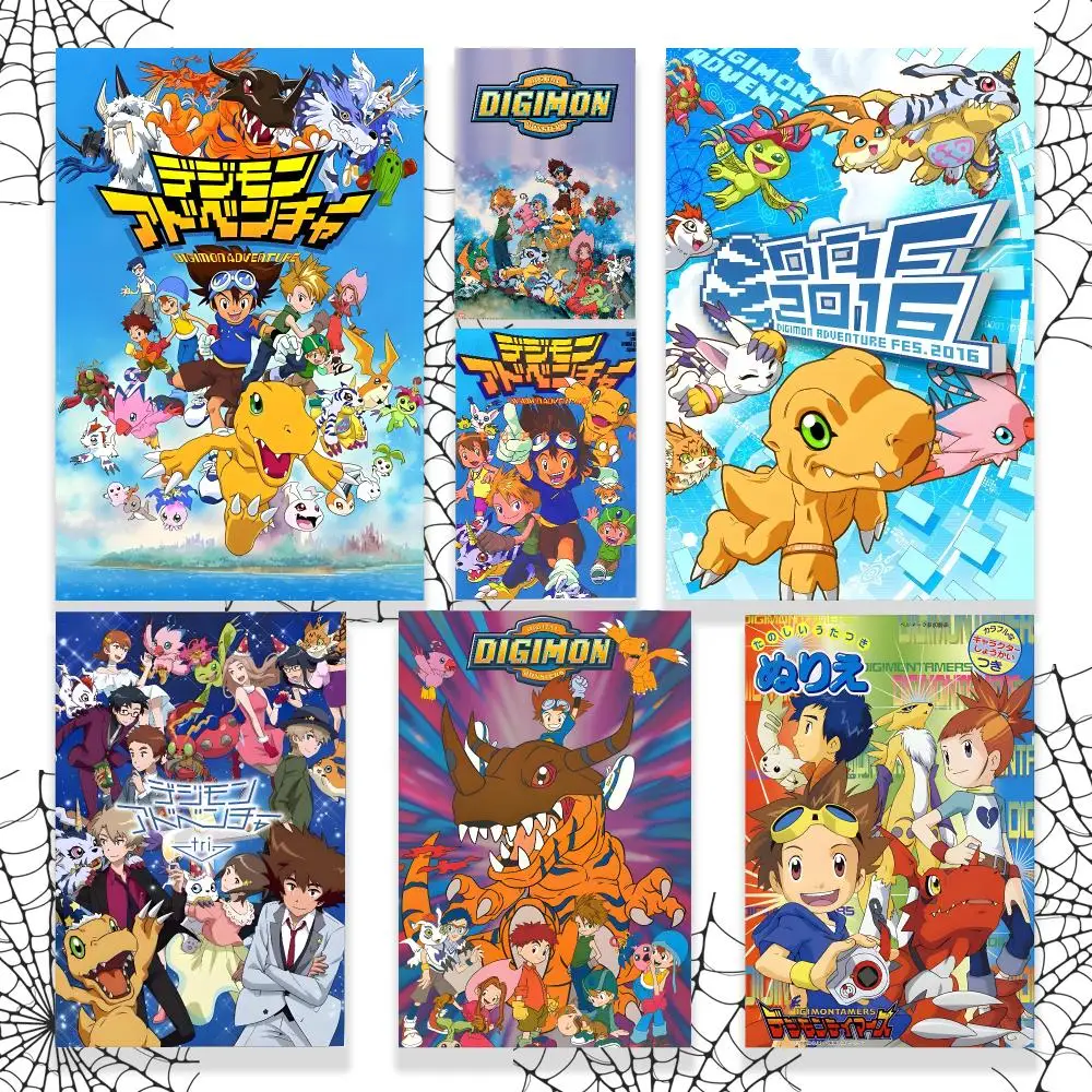 Anime Digimon Adventure Poster Graphic Wall Art Poster HD Waterproof PP Paper Print for Bedroom Living Room Office Decor Gift