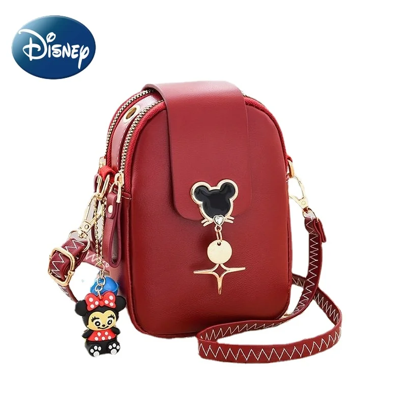 

Disney Mickey Mouse Shoulder Bag for Women Girl Student Purse Crossbody Bag Cute Portable Luxury Designer Bags Pink White Black