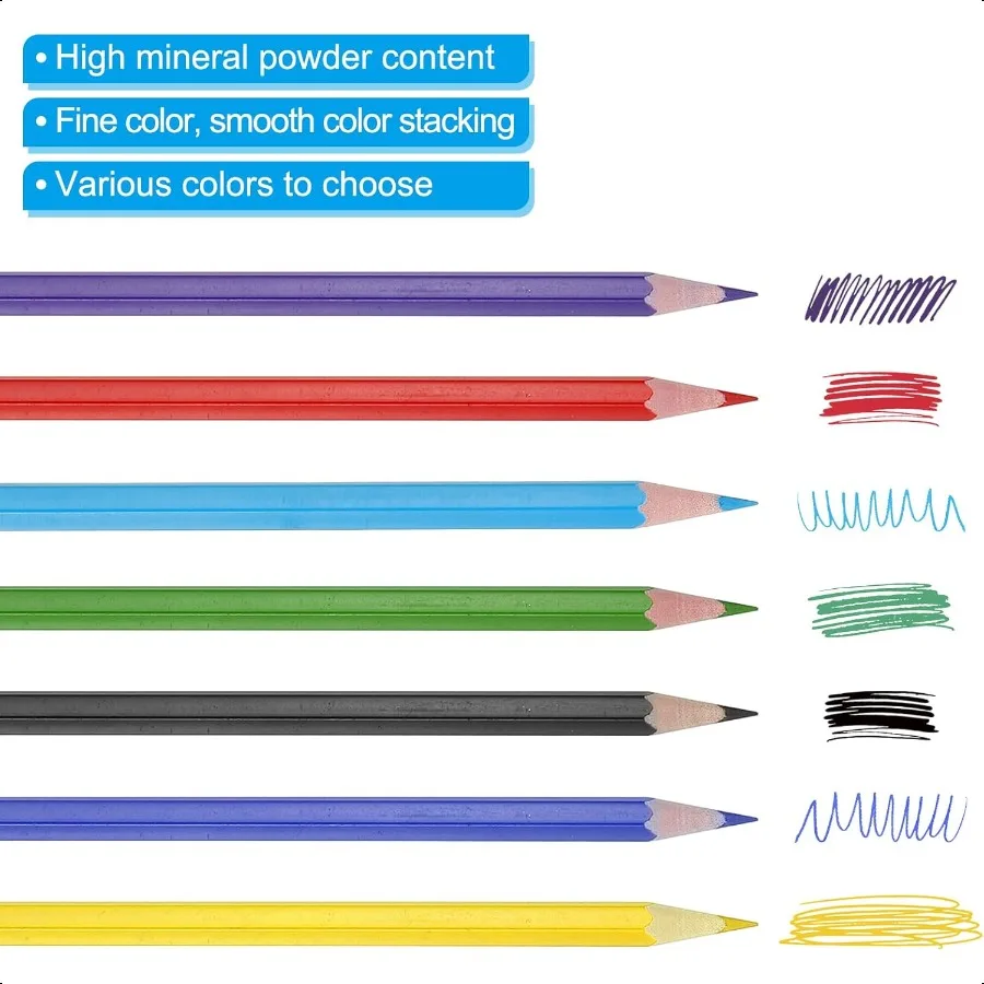 Erasable Colored Pencils 36 Pcs Oil Color Pencils with Erasers Hexagonal Rod Wooden Colored Pencils for Tests Marking Grading A