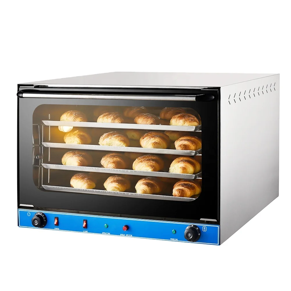 Commercial Bakery Oven 4 Trays Electric Baking Convection Oven For Bread Tart Biscuit