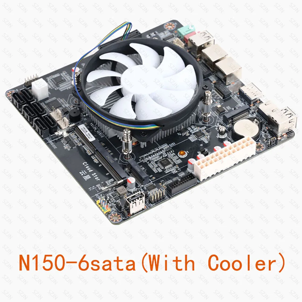 미니 ITX 메인보드 N150 DIY NAS 지원 DDR4 최대 32GB 2개의 2.5G RJ45 포트 6개의 SATA3.0 포트 2개의 M.2 NVME 포트 저전력 소비 메인보드