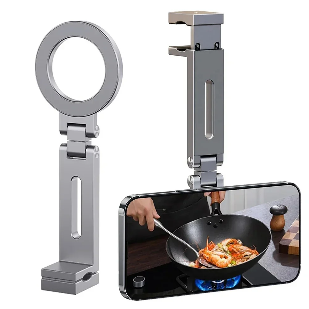 

Foldable Aluminum Alloy Desktop Phone Holder Portable Magnetic Lazy Holder 360° Rotation Universal Adjustable Smartphone Bracket
