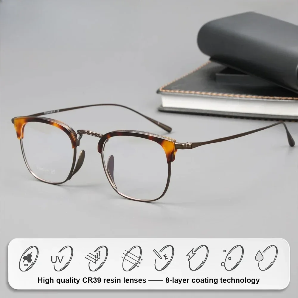 

KUXA (S) мужские анти-синий свет бизнес сверхлегкие титановые очки по рецепту близорукость оптические фотохромные прогрессивные очки