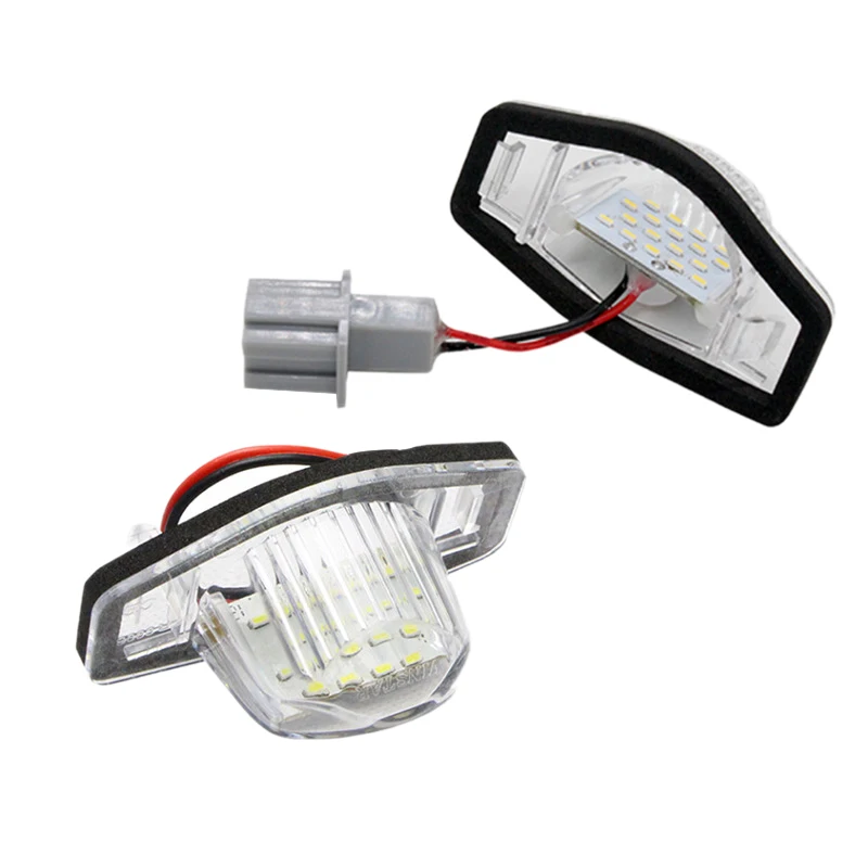 แผ่นเรืองแสงป้ายทะเบียนรถ LED สำหรับฮอนด้า CRV Fit JAZZ Crosstour Odyssey ปราศจากข้อผิดพลาด2x