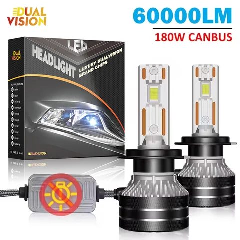K5C H7 LED 60000LM Фары Canbus 8000K H1 H4 H11 9012 HIR2 H8 H9 9005 9006 HB3 HB4 Высокая Мощность 6000K 5570 CSP Чипы