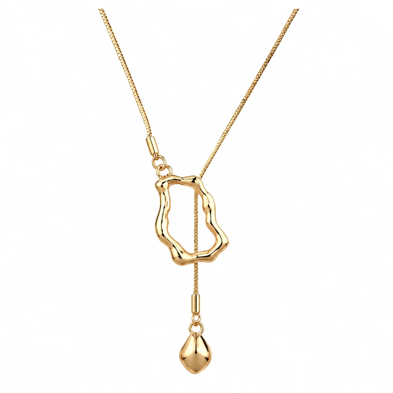 Geometric Irregular Hollow out Necklace Adjustable Personalized Pendant Clavicle Chain Fashion Accessory