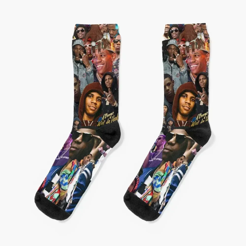 

A Boogie Wit Da Hoodie Collage Socks floor Climbing retro Socks Men Women's