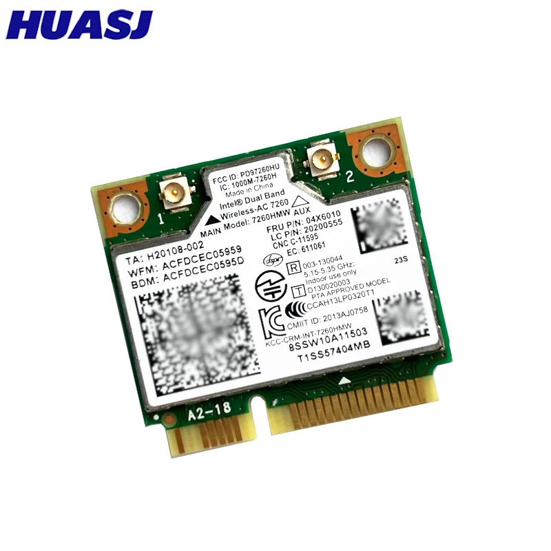 Dual Band Wireless-AC 7260HMW 7260AC FRU:04X6010 half Mini PCI-e WIFI card for S1 S440 S540 E440 E540
