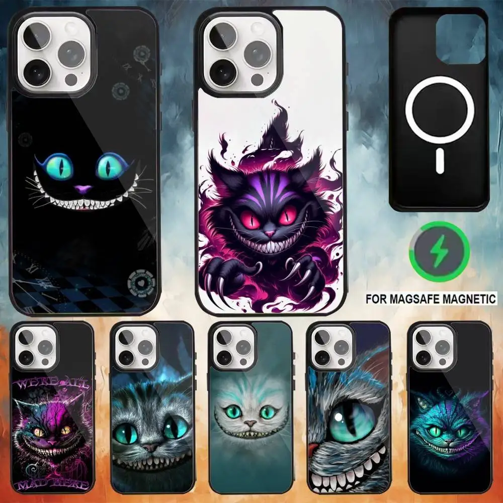 

C-Cheshire Cat Cool Phone Case For iPhone17,16,15,14,13,12,11 Plus,Pro Max Magnetic Magsafe Wireless Charging