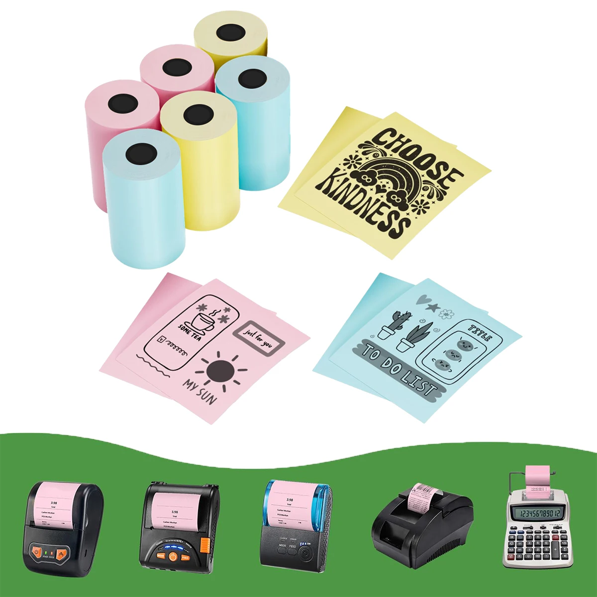 Color Thermal Receipt Roll Paper Compatible With 80mm Receipt Printer Square POS Register For Business Restaurant Hotel Medical