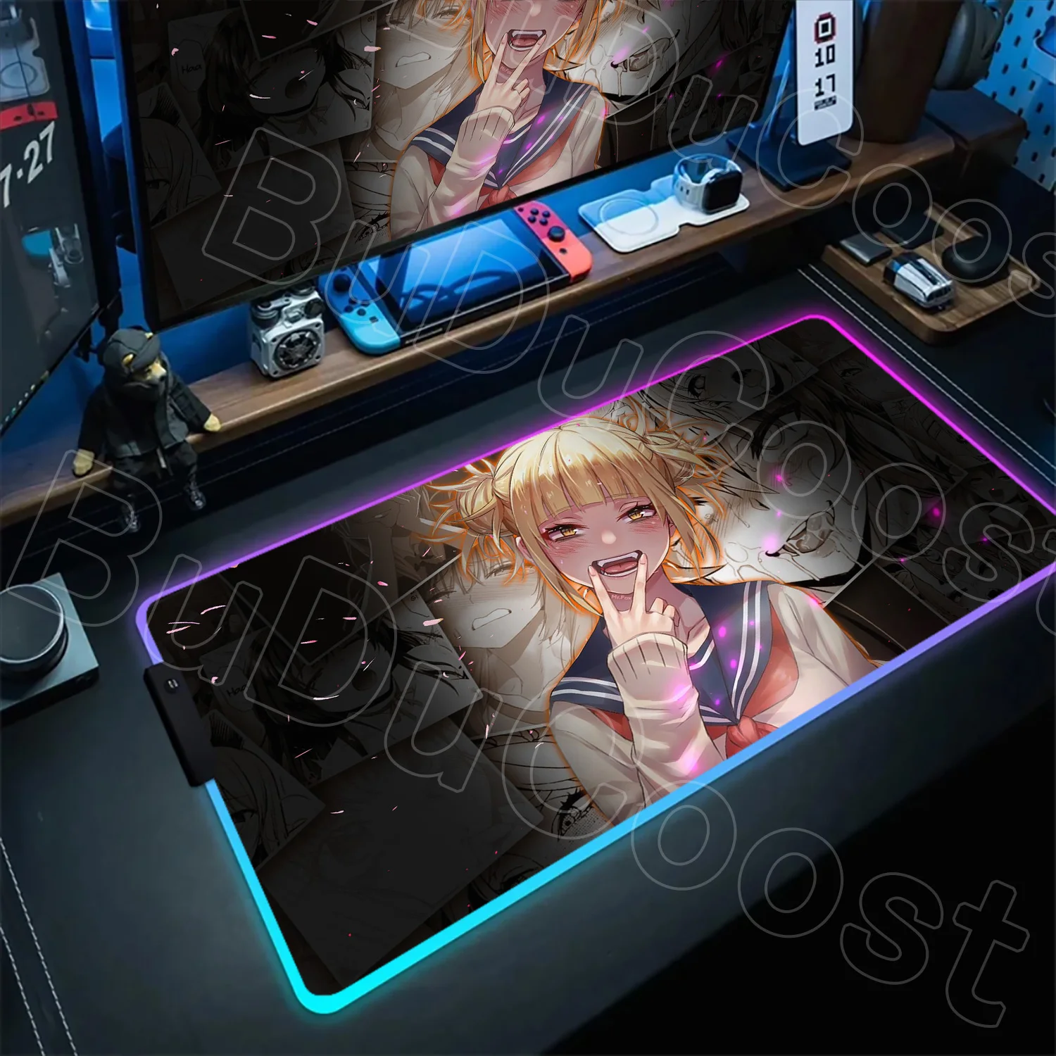 

Large Mouse Pad RGB XXL Gaming Office Keyboard Academia Desk Mat Non-Slip Rubber Laptop Gamer Anime My Hero Himiko Toga Mousepad