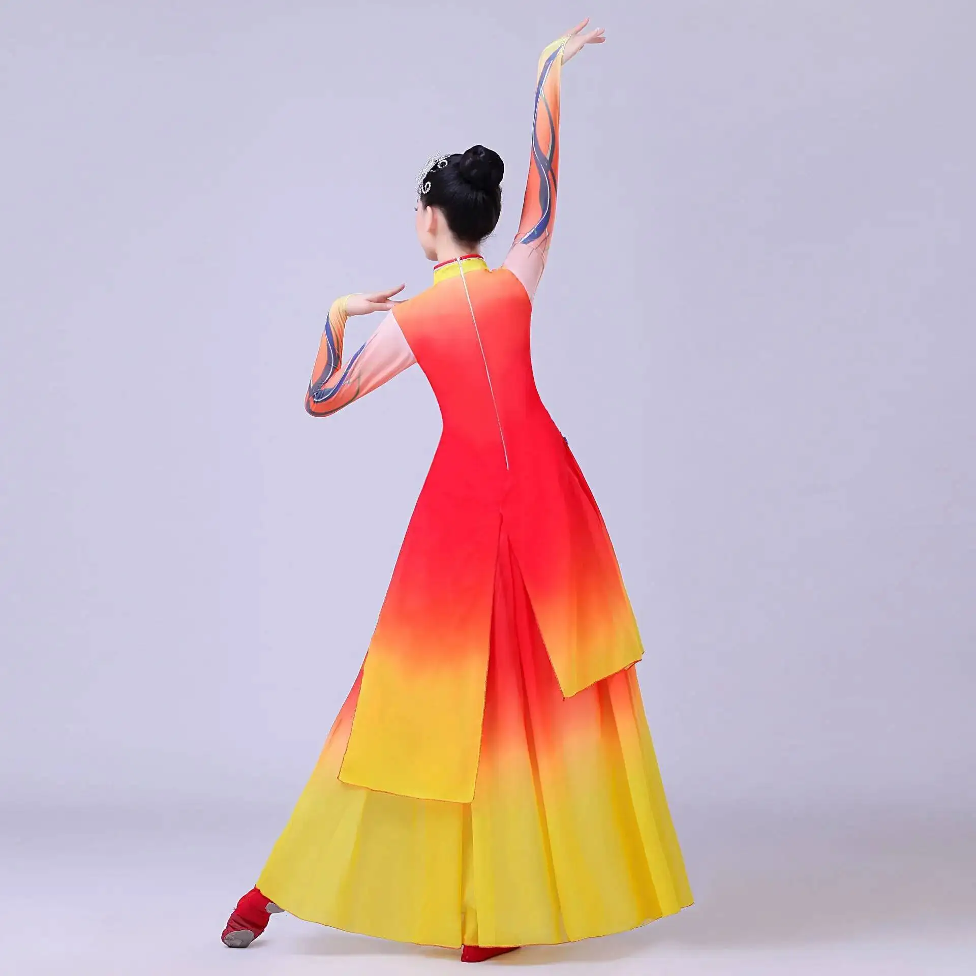 Ropa de baile para abanico para mujer, ropa de baile de ópera de estilo chino, trajes de actuación de danza clásica, vestido étnico tradicional