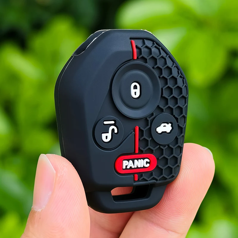 Keychain 4Button  Silicone Car Remote Key Cover for Subaru Legacy Tribeca Impreza Forester Xv Soft Shell Fob Skin Jacket Protect view 6