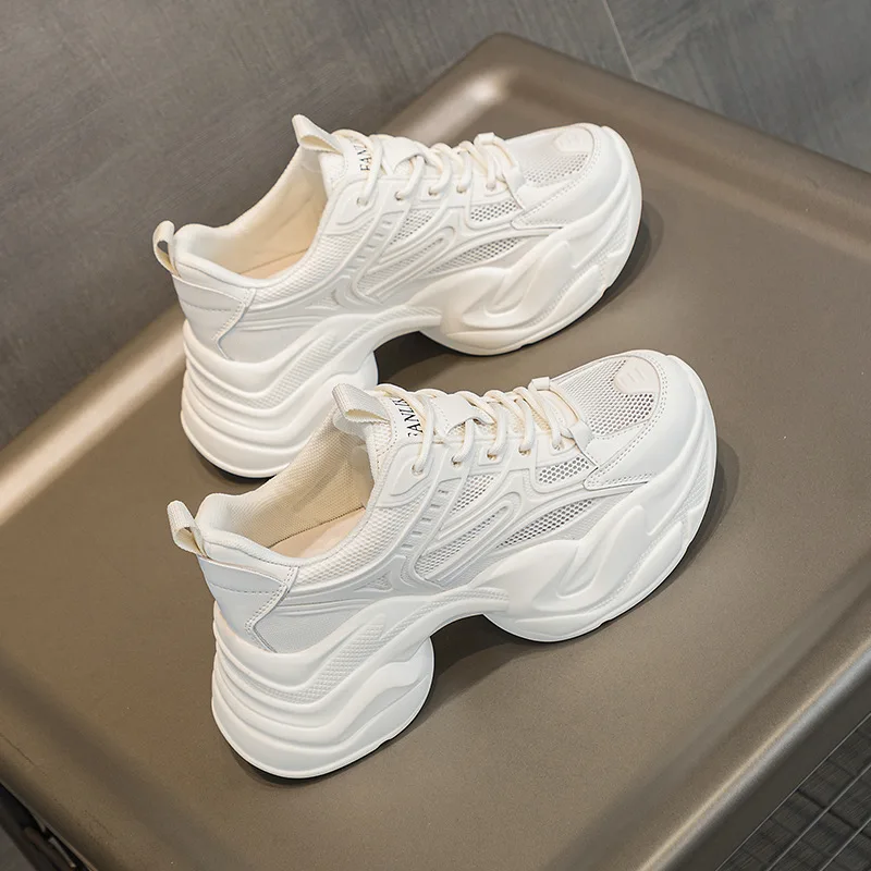 

2025 New Dad Shoes Women's Running Sports Dancing Shoes Spring Thick Bottom Breathable Casual Fashion Single Shoes