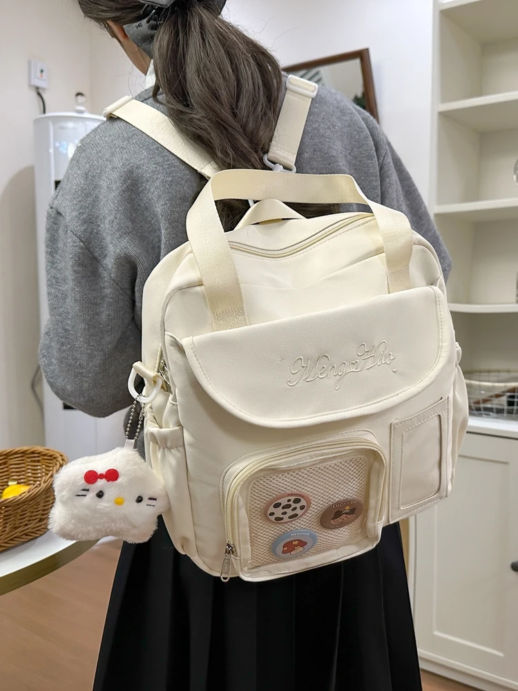 حقيبة ظهر يومية أصلية على طراز الكلية حقيبة كروس شفافة في الحرم الجامعي حقيبة ذات سعة كبيرة للسيدات