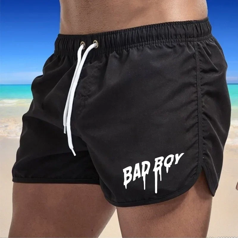 Breathable Bermuda Shorts Mens Summer Surfing Swim Trunks Sport Fitness Quick Dry Casual Printing Simplicity Man Beach Shorts