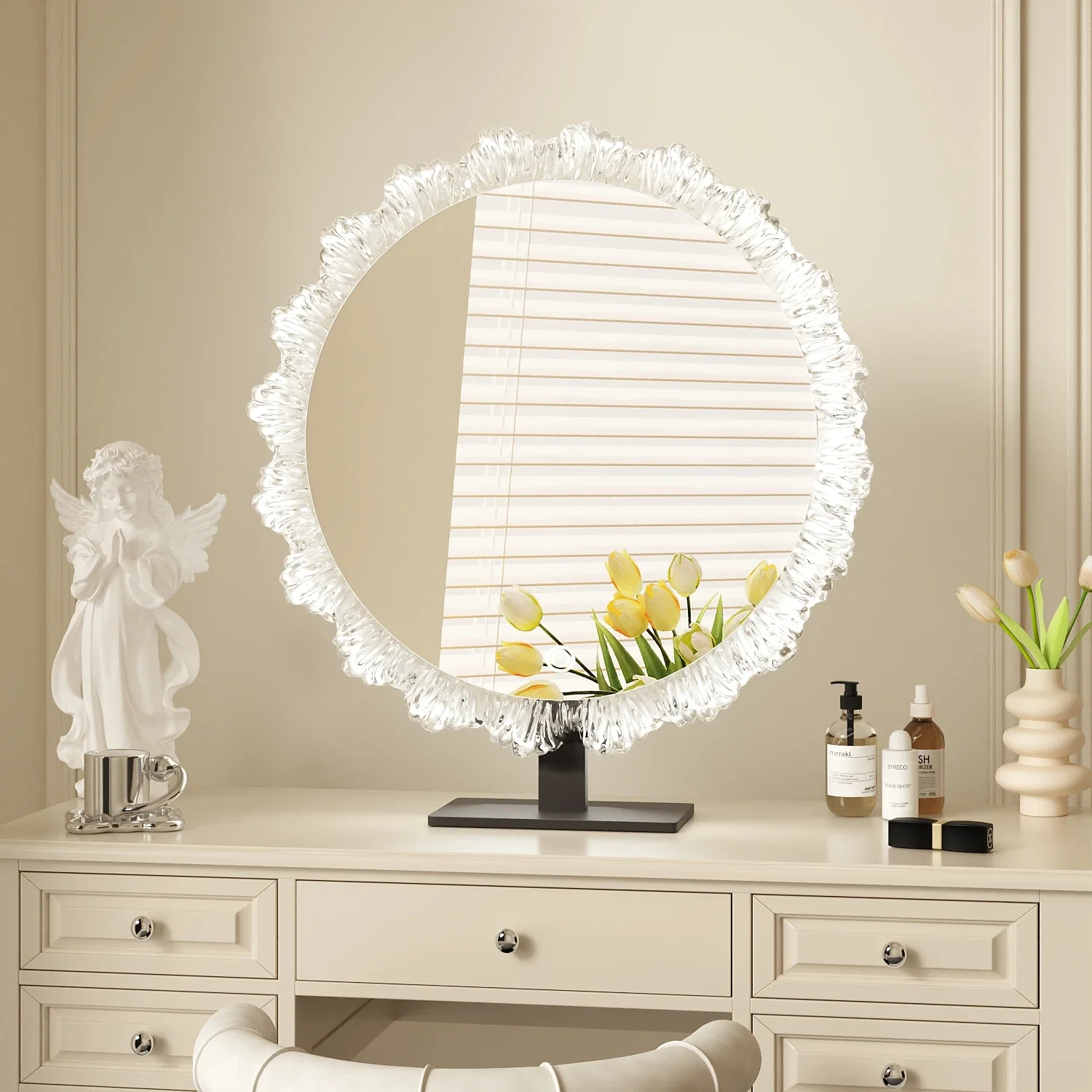 

Cloud makeup mirror Desktop Light luxury premium master bedroom vanity Lamp makeup Wall hanging intelligent