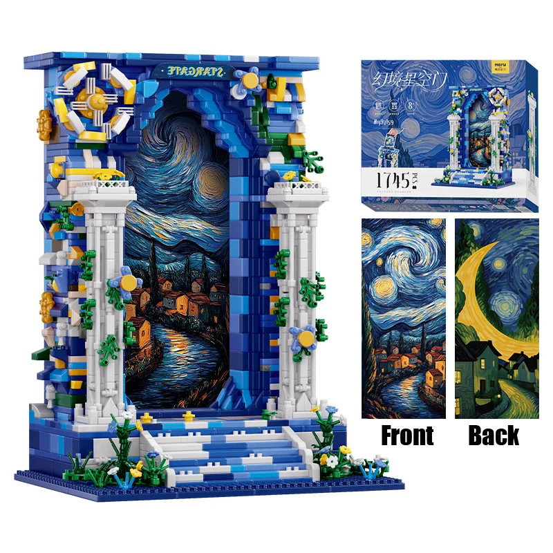 Blok Bangunan Star Gate Lukisan Terkenal Di Dunia Mainan Model Perakitan Dekorasi Desktop Puzzle Hadiah Ulang Tahun untuk Anak Laki-laki dan Perempuan