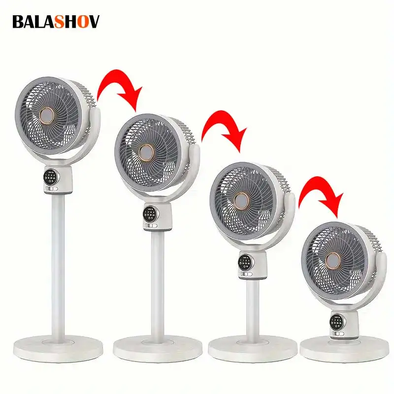 

USB Electric Floor Stand Circulating Cooling Fan Air Blower Dormitory Timing Shake Head Turbo Convection Cooler Fan 8000mAh