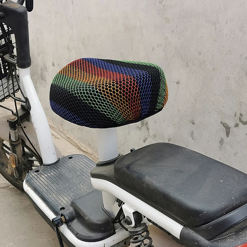 1 Set Electric Bike Seat Cover Summer Breathable Covers Cushion Net Cover Motorcycle 3D Mesh Fabric Anti-skid Pad Scooter Seat