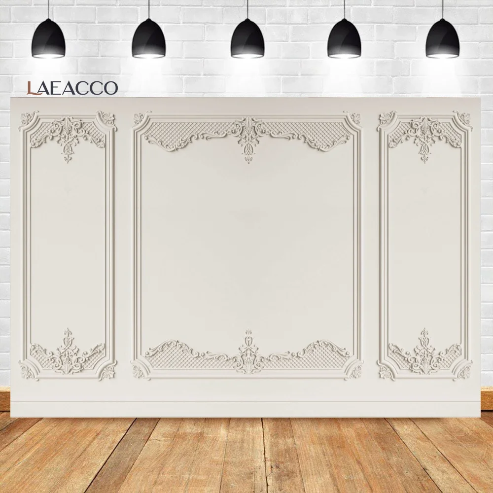 Laeacco Elegant European Wall Backdrop Classic Palace Vintage Room Carved Wedding Birthday Party Portrait Photography Background