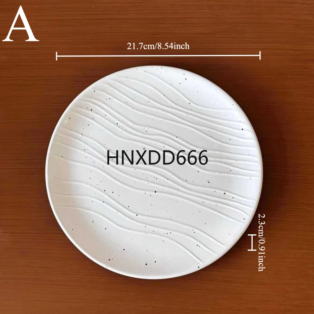 

1PC retro luxury wavy ceramic plate Household western-style steak pasta plate fruit salad plate housewarming friends plate.