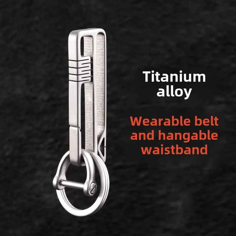 

Titanium Alloy Wearable Belt Wrist Hanging Men's Keychain Pendant Creative Personality Car Ring Key Chain