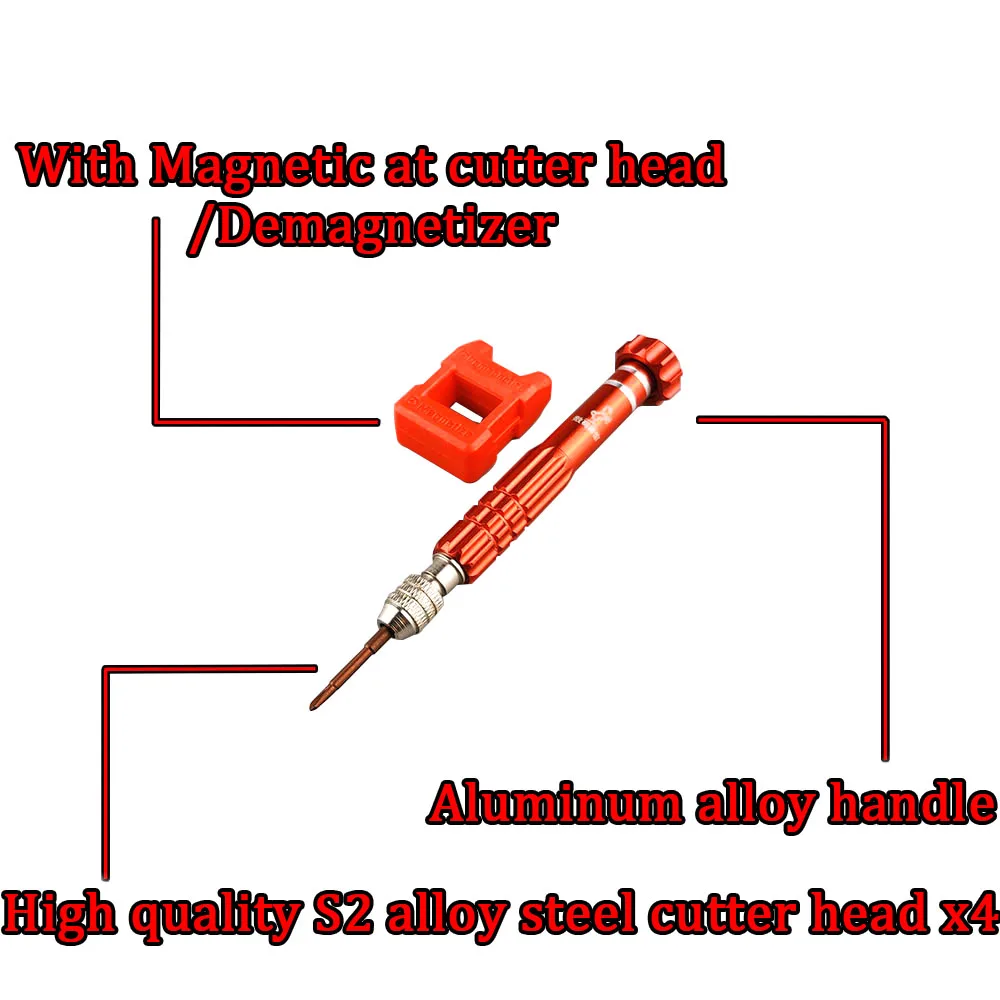 Two Sizes Aluminum Alloy Screwdriver with 4pcs S2 Alloy Steel Screwdriver Bit Replace for Nintendo GBA GBP GBC GB Games Console