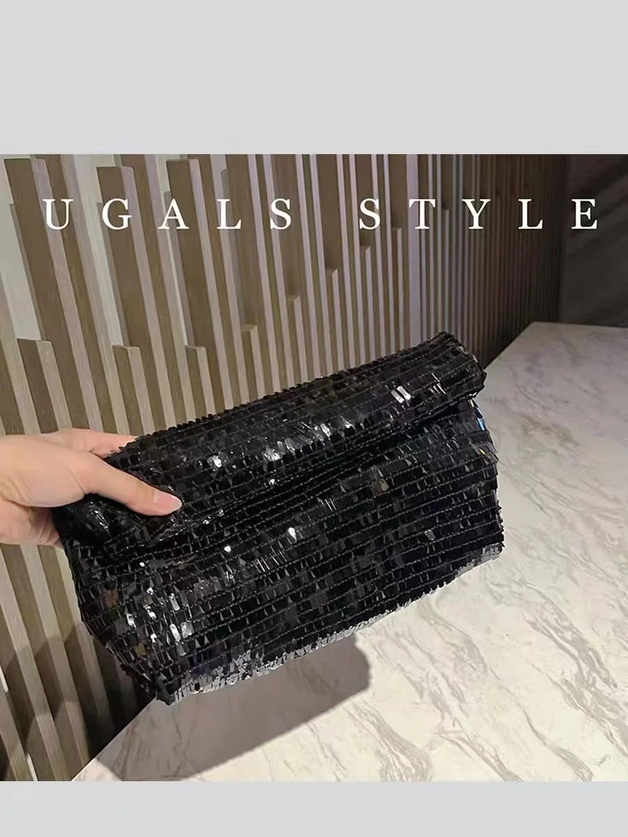 Luxury Designer Bling Shiny Sequins Evening Bag Glitter Fashion Women\'s Handbag Wedding Party Clutch Purse Banquet Dress Bag
