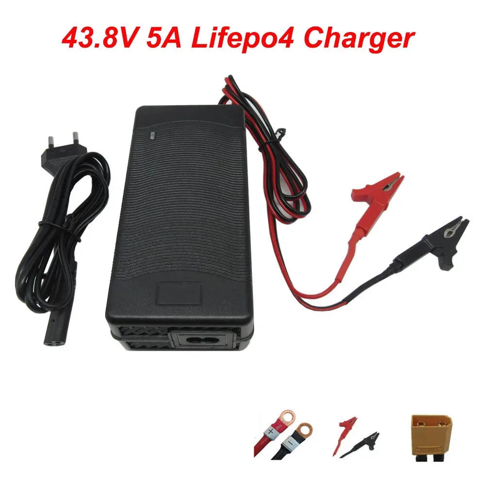 

43.8V 36V 5A Lifepo4 Iron Phosphate Battery Charger For 36V 12S Touring Car Solar Energy Storage Charger with Fan Clip Connector