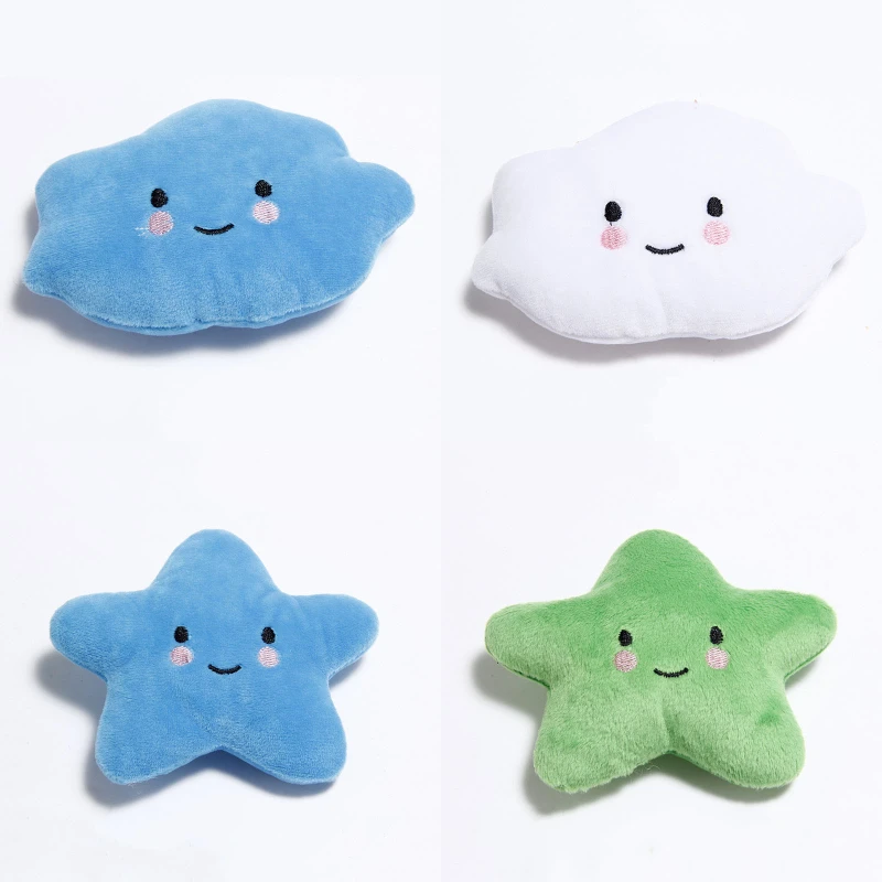 Pet Plush Toys for Dogs To Relieve Boredom and Tease Pets Grinding Teeth White Clouds Five Pointed Star Series Durable